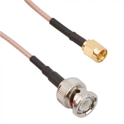 Amphenol RF Male BNC to Male SMA Coaxial Cable, RG316 Coaxial, Terminated