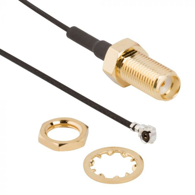 Amphenol RF Male AMC to SMA Coaxial Cable, 1.13 mm Coaxial, Terminated