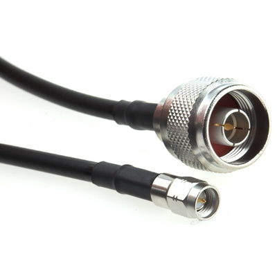 Radiall Male N Type to Male SMA Coaxial Cable, 500mm, RG58 Coaxial, Terminated