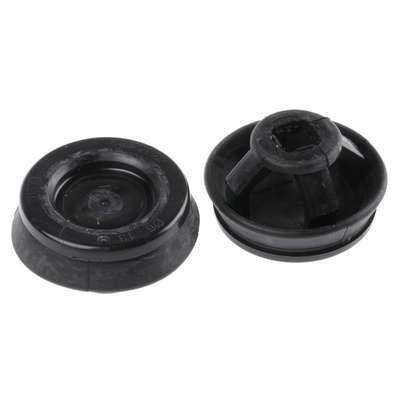 WISKA Black Polypropylene, Thermoplastic 20mm Round Cable Grommet for 6 → 13mm Cable Dia.