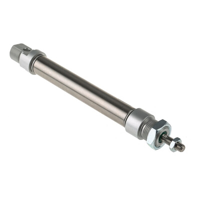 RS PRO Pneumatic Roundline Cylinder - 20mm Bore, 100mm Stroke, ISO 6432 Series, Double Acting