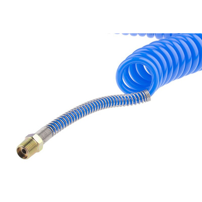 RS PRO 4m, Polyurethane Recoil Hose, with BSPT 1/4" Male connector