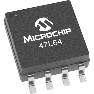Microchip SRAM, 47L64-I/SN- 64kbit