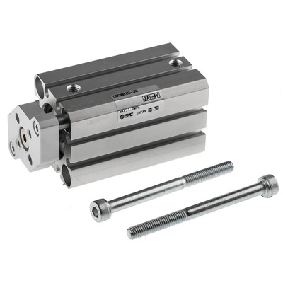 SMC Pneumatic Guided Cylinder - 20mm Bore, 30mm Stroke, CQM Series, Double Acting