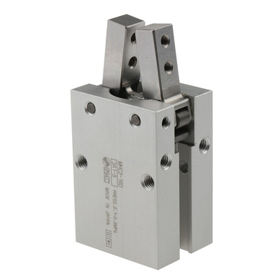 SMC 2 Finger Double Action Pneumatic Gripper, MHC2-16D, Angle Gripping Type