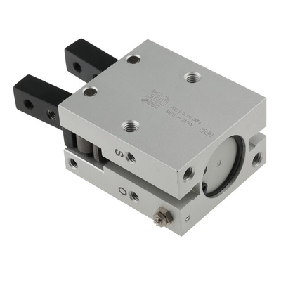 SMC 2 Finger Double Action Pneumatic Gripper, MHC2-25D, Angle Gripping Type