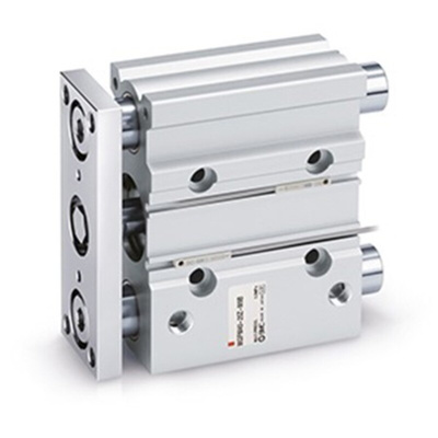 SMC Pneumatic Guided Cylinder - 100mm Bore, 25mm Stroke, MGP Series, Double Acting