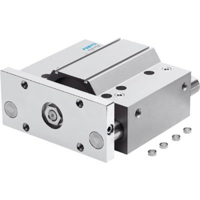 Festo Pneumatic Guided Cylinder - DFM-100-125-P-A-KF, 100mm Bore, 125mm Stroke, DFM Series, Double Acting