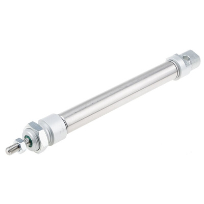 RS PRO Pneumatic Piston Rod Cylinder - 20mm Bore, 125mm Stroke, ISO 6432 Series, Double Acting