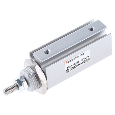SMC Pneumatic Piston Rod Cylinder - 10mm Bore, 15mm Stroke, CJP2 Series, Double Acting