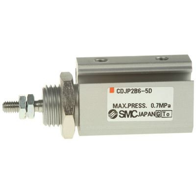 SMC Pneumatic Piston Rod Cylinder - 6mm Bore, 5mm Stroke, CJP2 Series, Double Acting