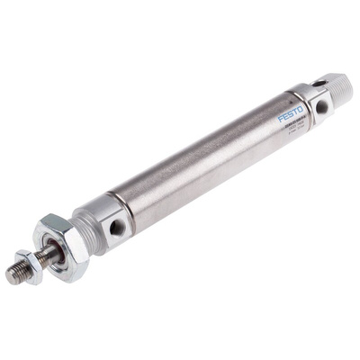 Festo Pneumatic Cylinder - 19223, 25mm Bore, 100mm Stroke, DSNU Series, Double Acting
