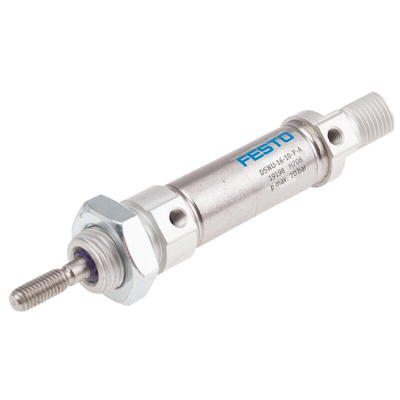 Festo Pneumatic Cylinder - 19198, 16mm Bore, 10mm Stroke, DSNU Series, Double Acting