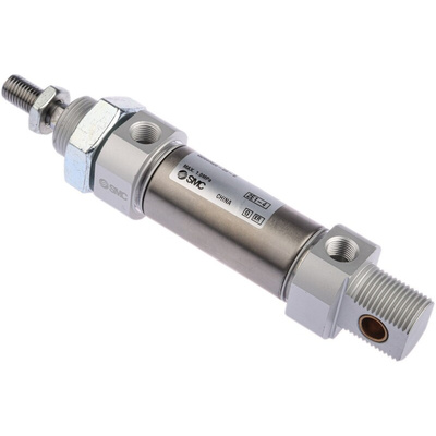 SMC Pneumatic Piston Rod Cylinder - 25mm Bore, 25mm Stroke, C85 Series, Double Acting