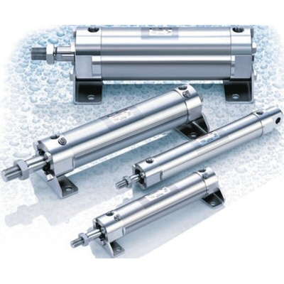SMC Pneumatic Piston Rod Cylinder - 16mm Bore, 100mm Stroke, CJ5-S Series, Double Acting