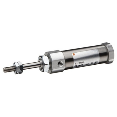 SMC Pneumatic Piston Rod Cylinder - 9.53mm Bore, 25.4mm Stroke, NCJ2 Series, Double Acting