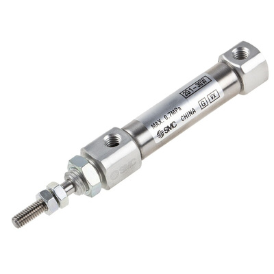 SMC Pneumatic Piston Rod Cylinder - 10mm Bore, 15mm Stroke, Double Acting
