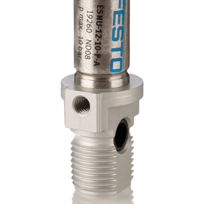 Festo ISO Standard Cylinder - 19260, 12mm Bore, 10mm Stroke, ESNU Series, Single Acting