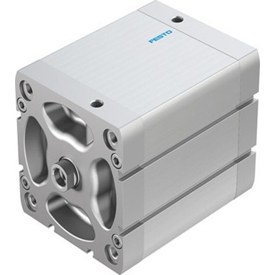 Festo Pneumatic Compact Cylinder - ADN-100-80, 100mm Bore, 80mm Stroke, ADN Series, Double Acting