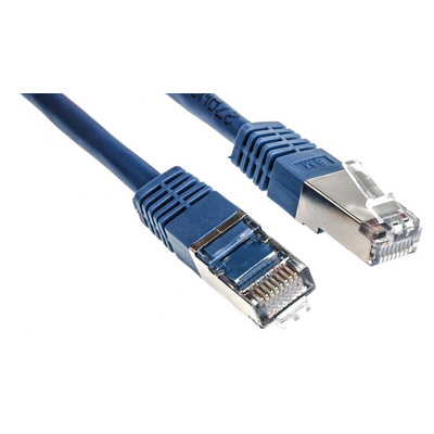 RS PRO Cat6 Male RJ45 to Male RJ45 Ethernet Cable, S/FTP, Blue PVC Sheath, 5m