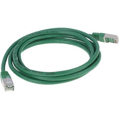 RS PRO Cat6 Male RJ45 to Male RJ45 Ethernet Cable, S/FTP, Green PVC Sheath, 2m