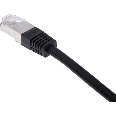 RS PRO Cat6 Male RJ45 to Male RJ45 Ethernet Cable, S/FTP, Black PVC Sheath, 1m