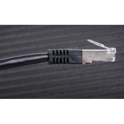 RS PRO Cat6 Male RJ45 to Male RJ45 Ethernet Cable, S/FTP, Black PVC Sheath, 1m