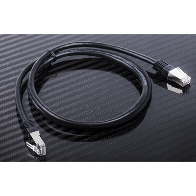 RS PRO Cat6 Male RJ45 to Male RJ45 Ethernet Cable, S/FTP, Black PVC Sheath, 1m
