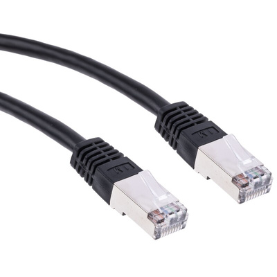 RS PRO Cat6 Male RJ45 to Male RJ45 Ethernet Cable, S/FTP, Black PVC Sheath, 1m