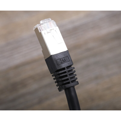 RS PRO Cat6 Male RJ45 to Male RJ45 Ethernet Cable, S/FTP, Black PVC Sheath, 2m