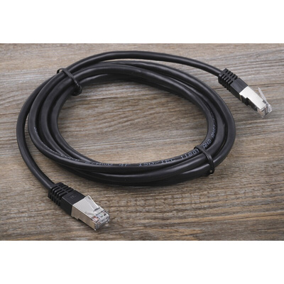 RS PRO Cat6 Male RJ45 to Male RJ45 Ethernet Cable, S/FTP, Black PVC Sheath, 2m