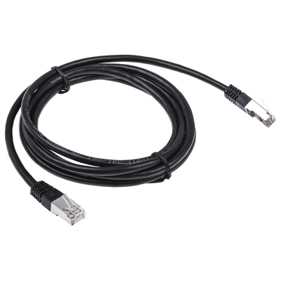 RS PRO Cat6 Male RJ45 to Male RJ45 Ethernet Cable, S/FTP, Black PVC Sheath, 2m