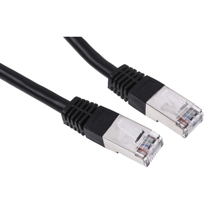 RS PRO Cat6 Male RJ45 to Male RJ45 Ethernet Cable, S/FTP, Black PVC Sheath, 2m