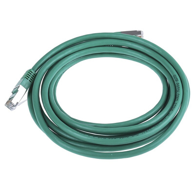 RS PRO Cat6 Male RJ45 to Male RJ45 Ethernet Cable, S/FTP, Green PVC Sheath, 3m