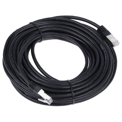 RS PRO Cat6 Male RJ45 to Male RJ45 Ethernet Cable, S/FTP, Black PVC Sheath, 10m