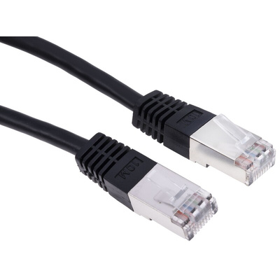 RS PRO Cat6 Male RJ45 to Male RJ45 Ethernet Cable, S/FTP, Black PVC Sheath, 10m