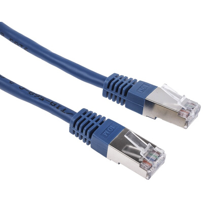 RS PRO Cat6 Male RJ45 to Male RJ45 Ethernet Cable, S/FTP, Blue PVC Sheath, 10m