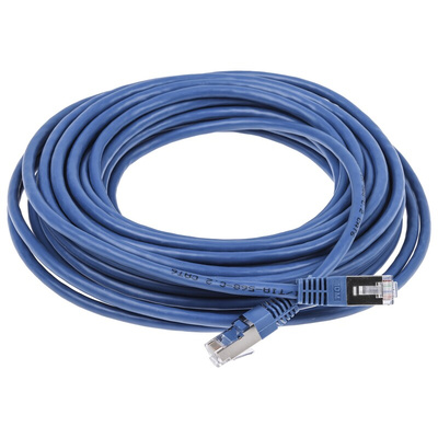 RS PRO Cat6 Male RJ45 to Male RJ45 Ethernet Cable, S/FTP, Blue PVC Sheath, 10m