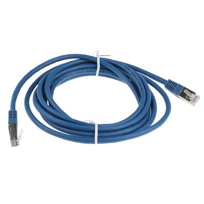 RS PRO Cat6 Male RJ45 to Male RJ45 Ethernet Cable, S/FTP, Blue PVC Sheath, 3m