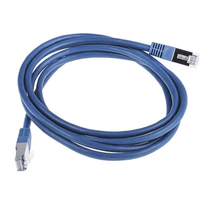 RS PRO Cat6 Male RJ45 to Male RJ45 Ethernet Cable, S/FTP, Blue PVC Sheath, 2m