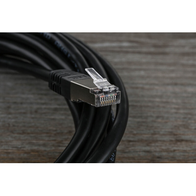 RS PRO Cat6 Male RJ45 to Male RJ45 Ethernet Cable, S/FTP, Black PVC Sheath, 3m