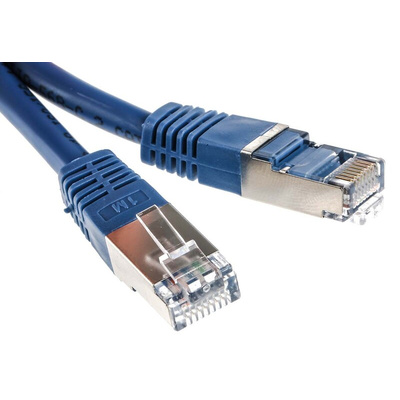 RS PRO Cat6 Male RJ45 to Male RJ45 Ethernet Cable, S/FTP, Blue PVC Sheath, 1m