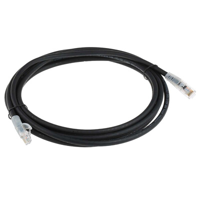 RS PRO Cat6 Male RJ45 to Male RJ45 Ethernet Cable, U/UTP, Black LSZH Sheath, 3m