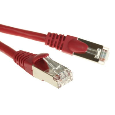 RS PRO Cat5e Male RJ45 to Male RJ45 Ethernet Cable, F/UTP, Red PVC Sheath, 2m
