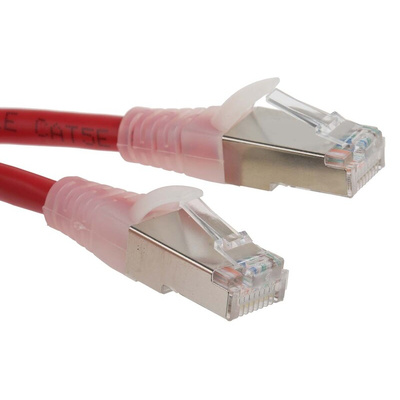 RS PRO Cat5e Male RJ45 to Male RJ45 Ethernet Cable, F/UTP, Red PVC Sheath, 5m