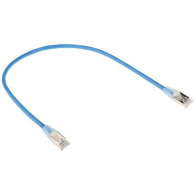 RS PRO Cat5e Male RJ45 to Male RJ45 Ethernet Cable, F/UTP, Blue PVC Sheath, 0.5m