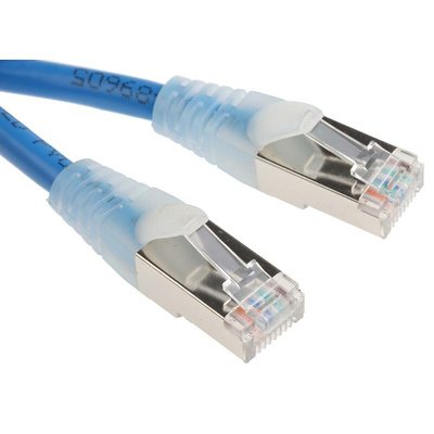 RS PRO Cat5e Male RJ45 to Male RJ45 Ethernet Cable, F/UTP, Blue PVC Sheath, 0.5m