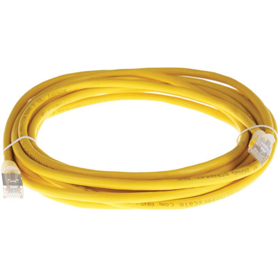 RS PRO Cat5e Male RJ45 to Male RJ45 Ethernet Cable, F/UTP, Yellow PVC Sheath, 5m