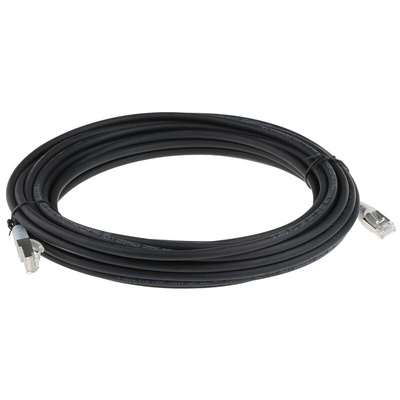 RS PRO Cat6 Male RJ45 to Male RJ45 Ethernet Cable, F/UTP, Black LSZH Sheath, 10m