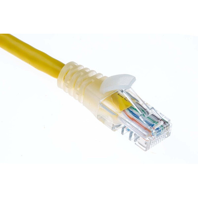 RS PRO Cat5e Male RJ45 to Male RJ45 Ethernet Cable, U/UTP, Yellow PVC Sheath, 0.5m